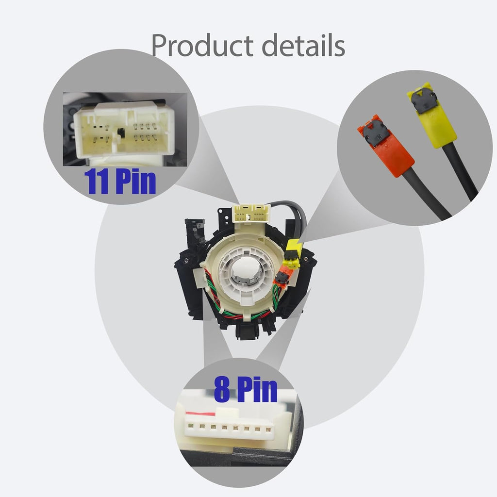 Replacement Wiring Harnesses Clcok-Spring Compatible with Nissan Titan 2004-2015 Rogue 2007-2015 Versa Sentra 2007-2012， Murano Maxima Quest 350Z 2004-2009 Steering Wheel Coil Third-Party Accessory