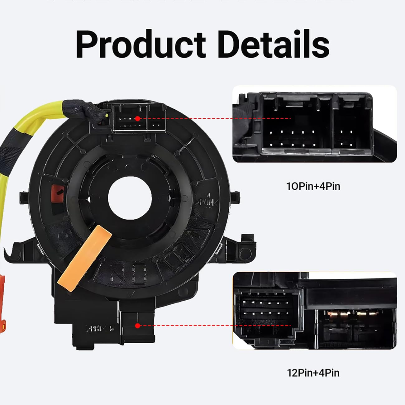Clock-Spring， Compatible with Toyota Camry, Corolla, RAV4, Tacoma, Tundra, Prius, Sienna, 4Runner, Highlander, Avalon, Yaris, Sequoia, Matrix, Prado; Fits Part# 84306-48030/06140/0E010