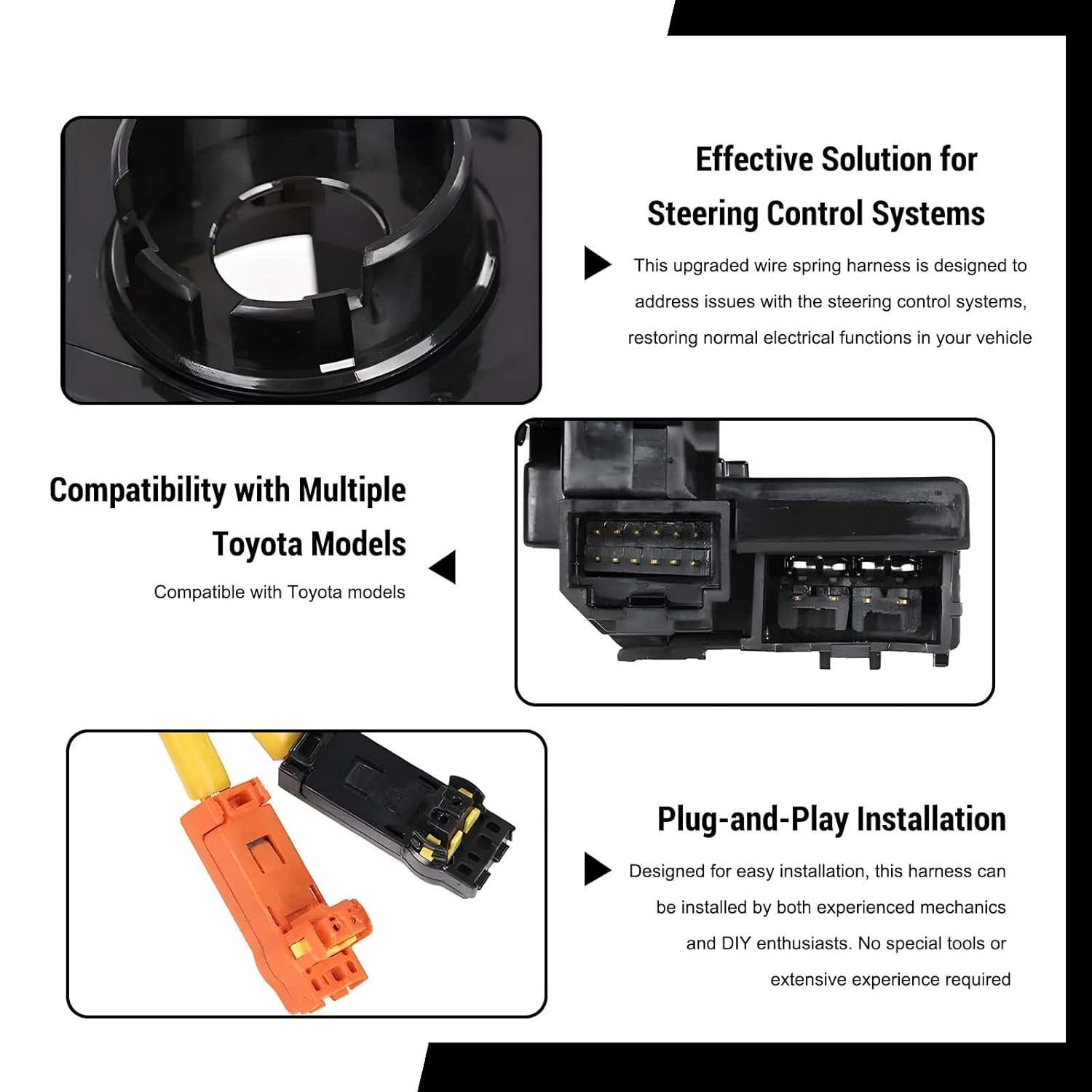 Upgraded Replacement Wire Spring Harness for Toyota - 84306-48030, 84306-0E010, 84306-06140 Compatible Adapter Parts