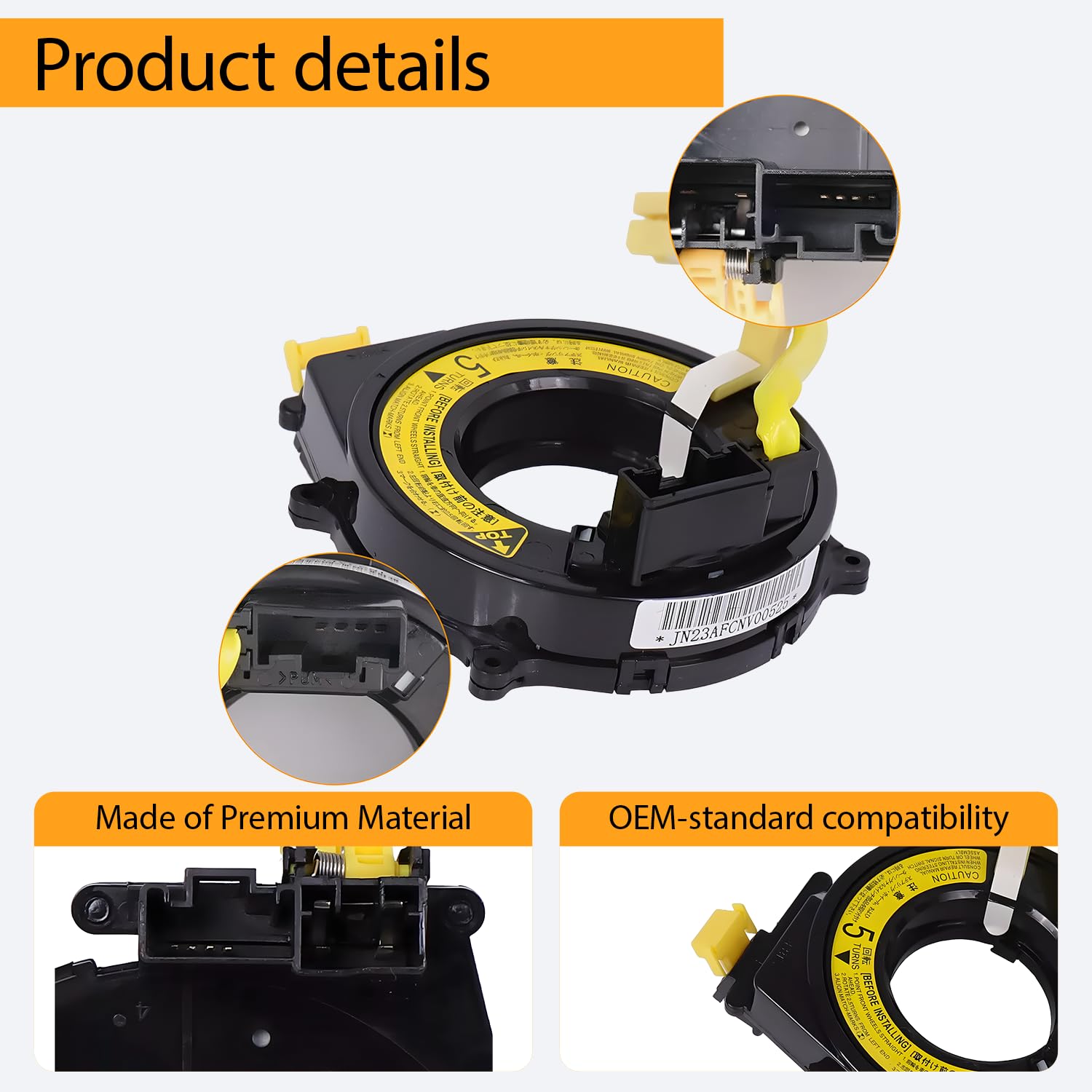 Replacement Wiring Harnesses Clcok-Spring for Toyota Corolla/Tundra 2000-2002, RAV4 1998-2003, Tacoma/Sequoia 2000-2004, 4Runner 1997-2002, Camry 1999-2001, Sienna/Avalon/Prius 2000-2003 84306-0C010