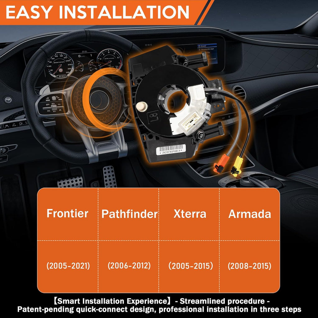 Replacement Wire Clcok-Spring Compatible with Nissan Frontier 2005-2021&Nissan Pathfinder 2006-2012&Nissan Xterra 2005-2015&Nissan Armada 2008-2015 Fits Part#25560-9BH3A 25560-9BH0B 25560-ZL44A