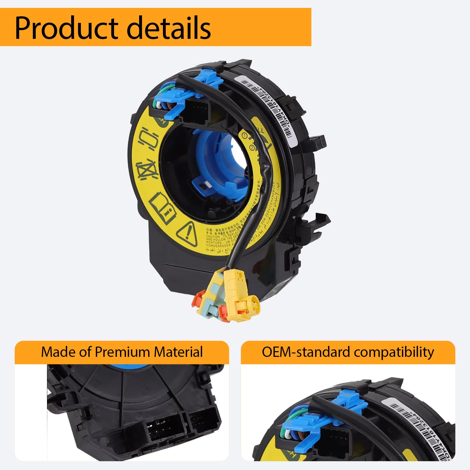 Replacement Wiring Harnesses Clcok-Spring for Kia Forte/Soul 2014 2015 2016 2017 2018, Rio 2012 2013 2014 2015, for Hyundai Azera 2012 2013 2014 2015 Fits Part# 93490-3V120