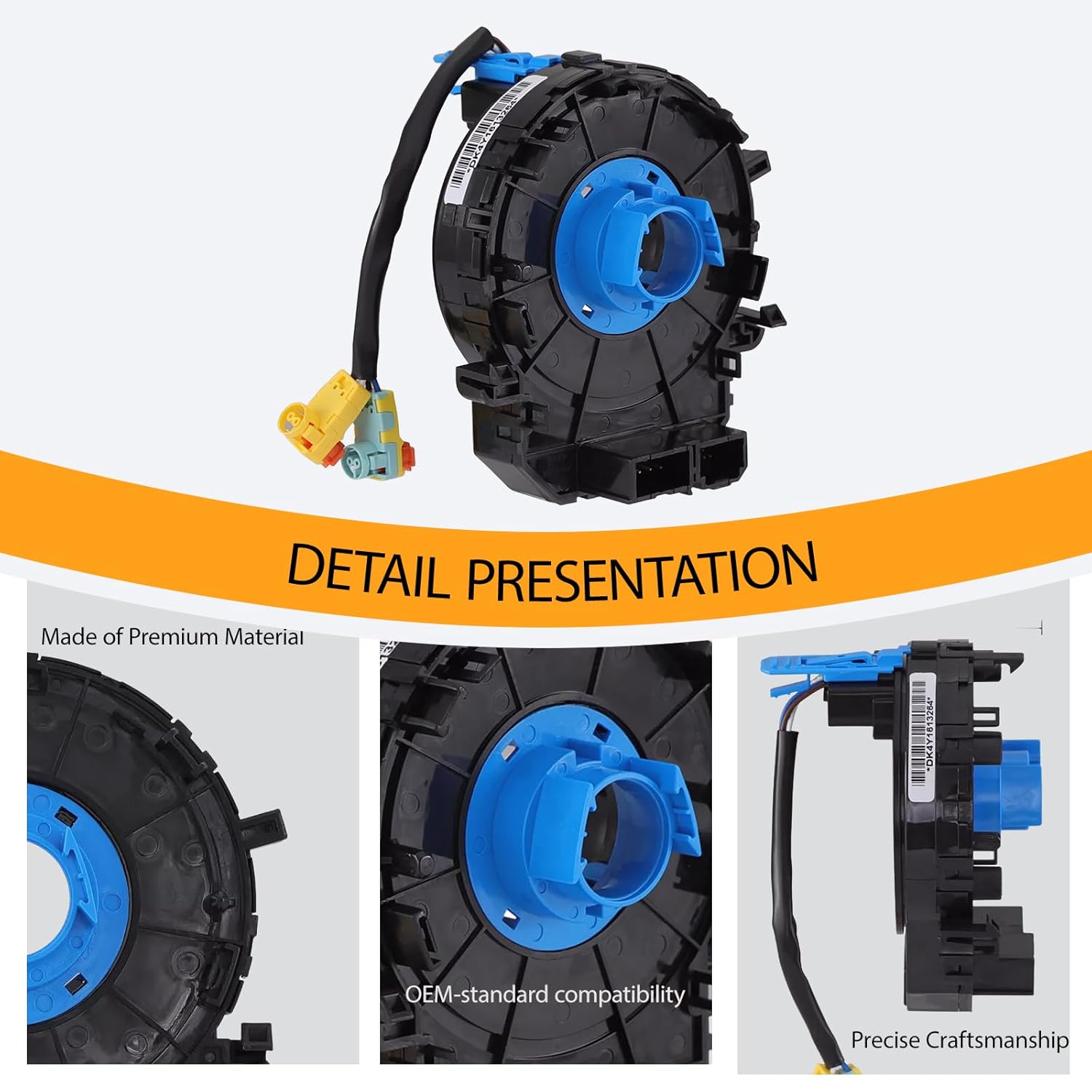 Replacement Wiring Harnesses Clcok-Spring for Kia Forte/Soul 2014 2015 2016 2017 2018, Rio 2012 2013 2014 2015, for Hyundai Azera 2012 2013 2014 2015 Fits Part# 93490-3V120