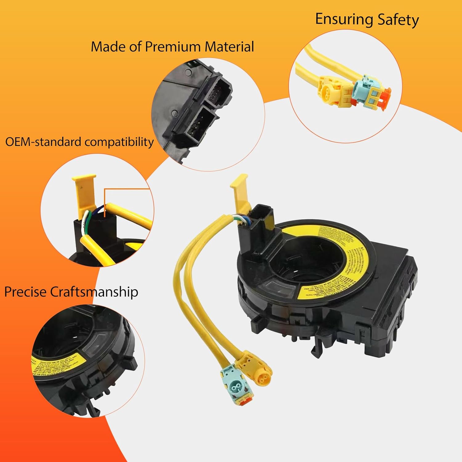 Replacement Wiring Harnesses Clcok-Spring for Hyundai Santa Fe 2013 2014 2015 2016 2017 2018 Part# 93490-4Z120