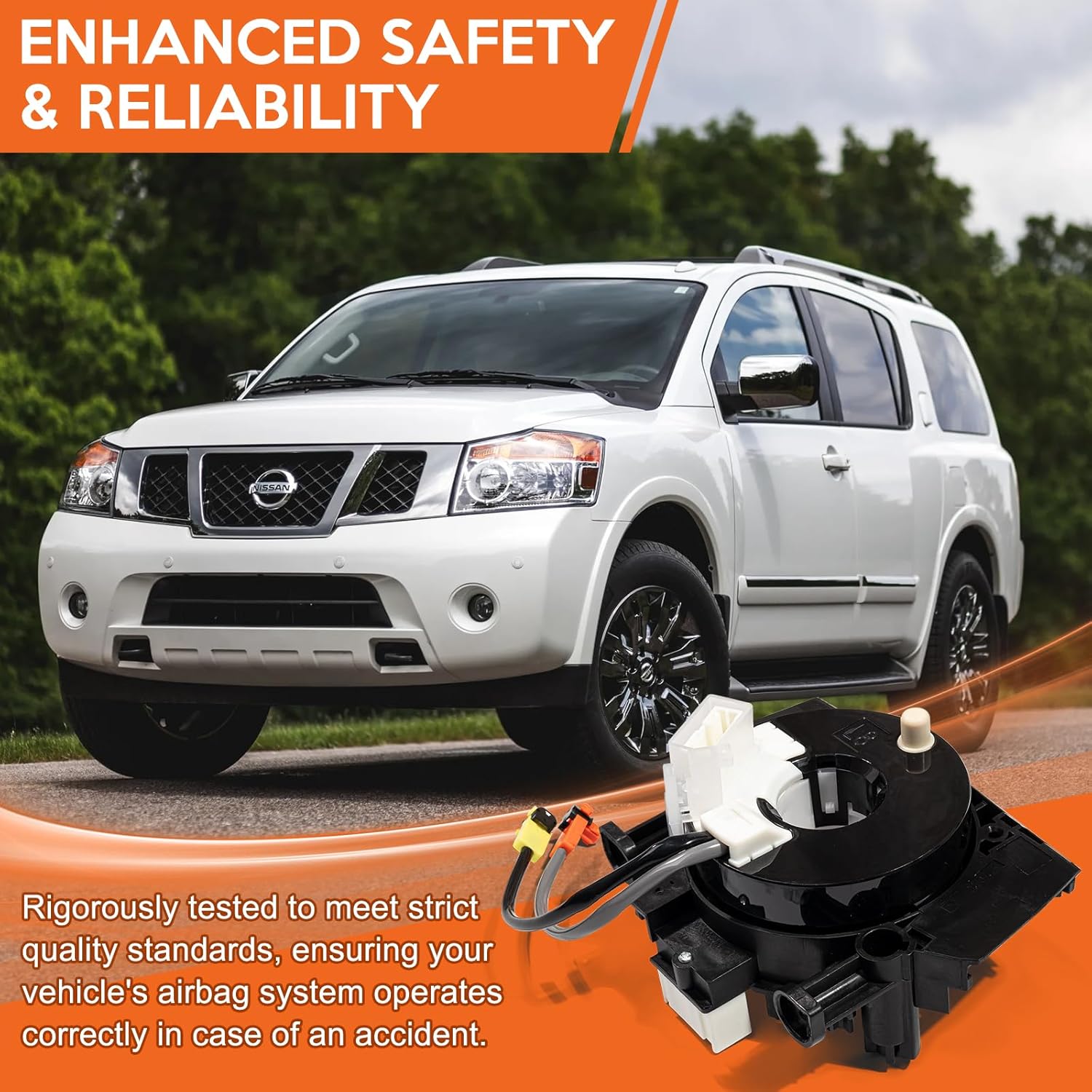 Replacement Wire Clcok-Spring Compatible with Nissan Frontier 2005-2021&Nissan Pathfinder 2006-2012&Nissan Xterra 2005-2015&Nissan Armada 2008-2015 Fits Part#25560-9BH3A 25560-9BH0B 25560-ZL44A