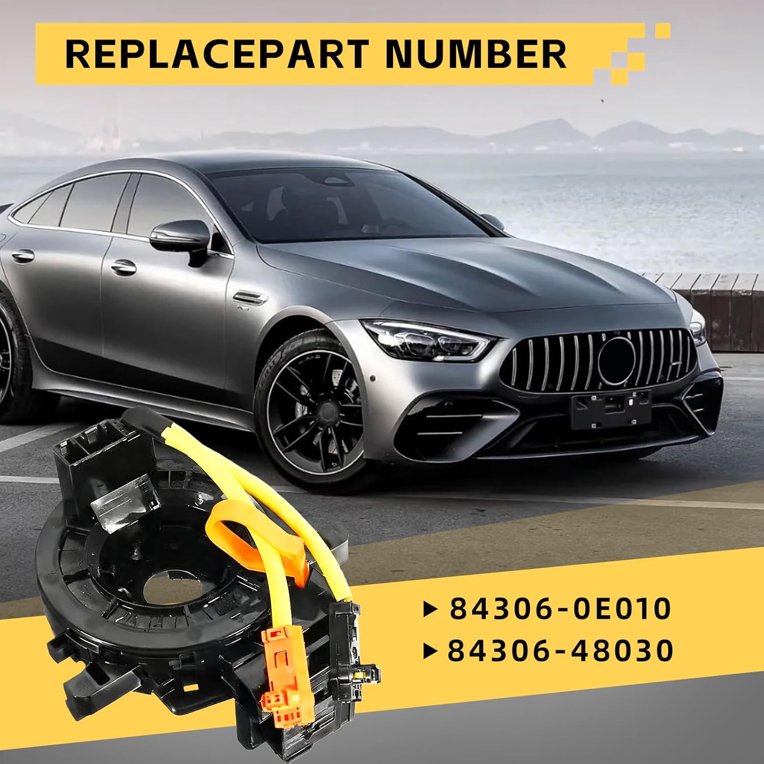 Replacement Wire Clock Spring Spiral Cable - Replaces 84306-48030 84306-0E010