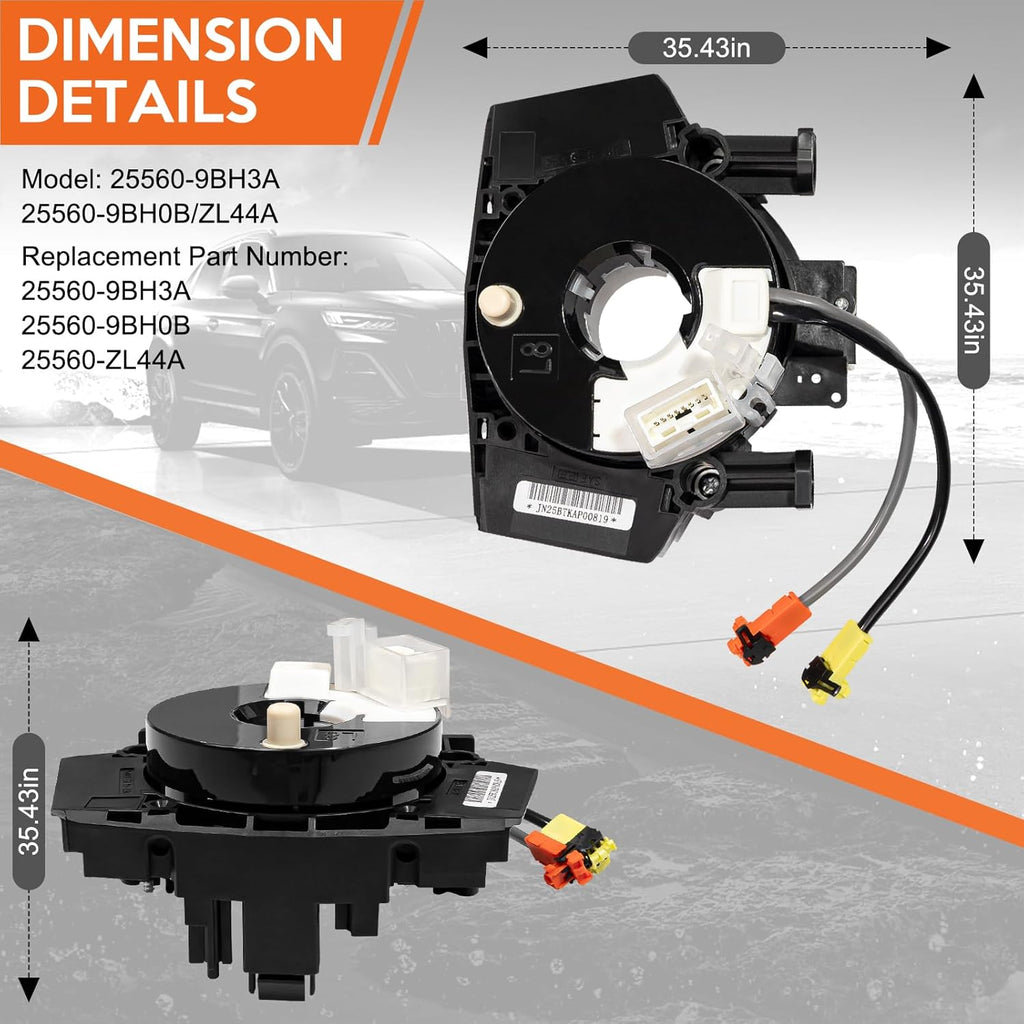 Replacement Wire Clcok-Spring Compatible with Nissan Frontier 2005-2021&Nissan Pathfinder 2006-2012&Nissan Xterra 2005-2015&Nissan Armada 2008-2015 Fits Part#25560-9BH3A 25560-9BH0B 25560-ZL44A