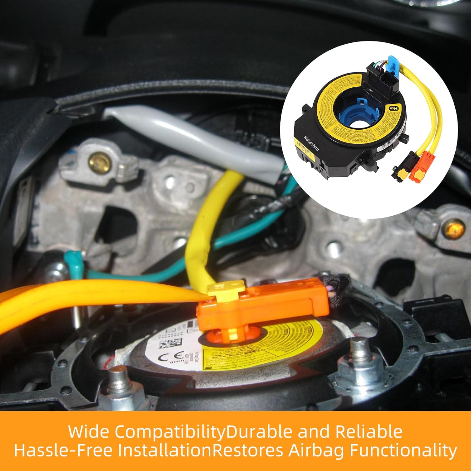 93490-2P400 Replacement Spiral Cable Fits Kia Sorento 2011 2012 2013 2014 2015 93490-1U480 93490-1U125F 93490-1U180