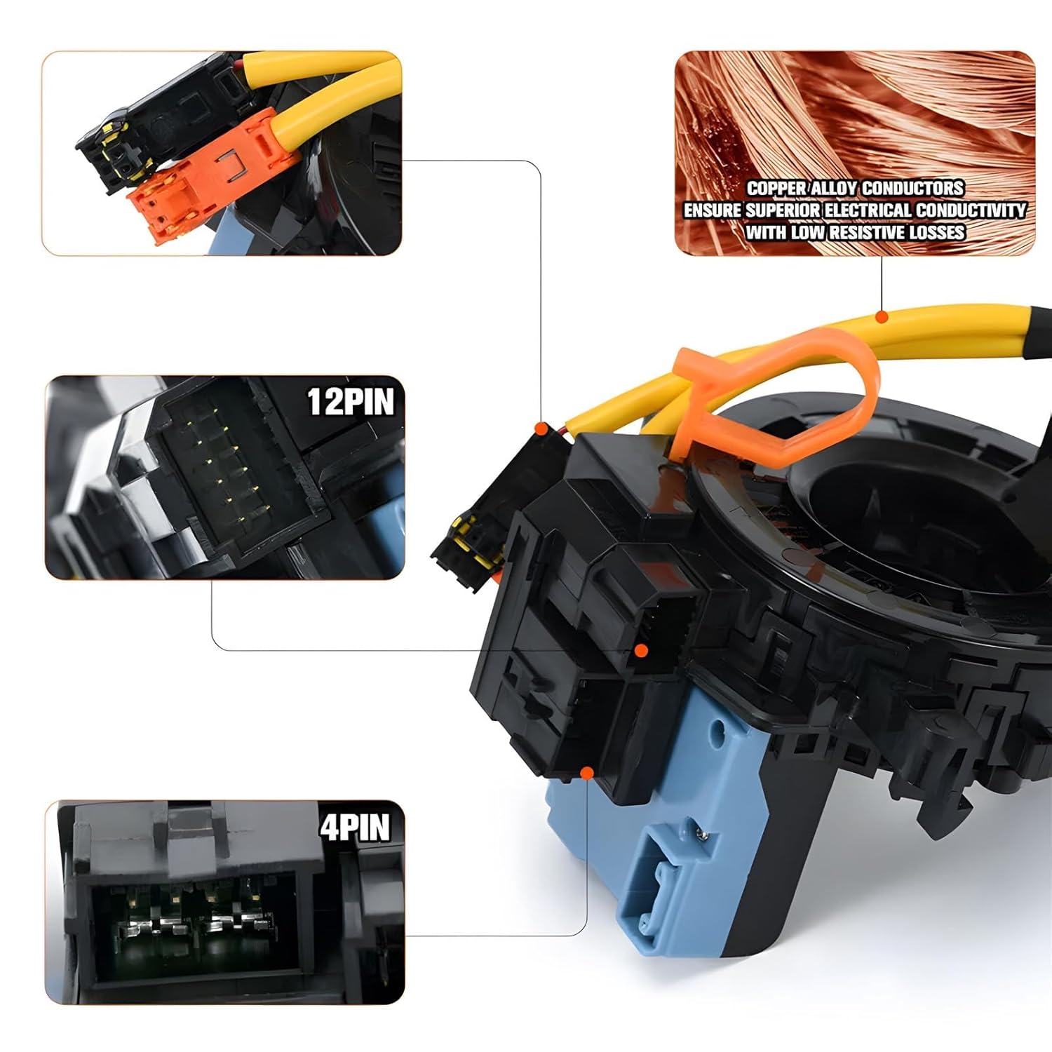 Replacement Wiring Harnesses Clcok-Spring for Toyota 4Runner 2010-2020,Sienna 2010-2020,for Tundra 2017-2021,Prius 2004-2009 with Steering Angle Sensor 89245-30110 89245-74010/12050/0E020