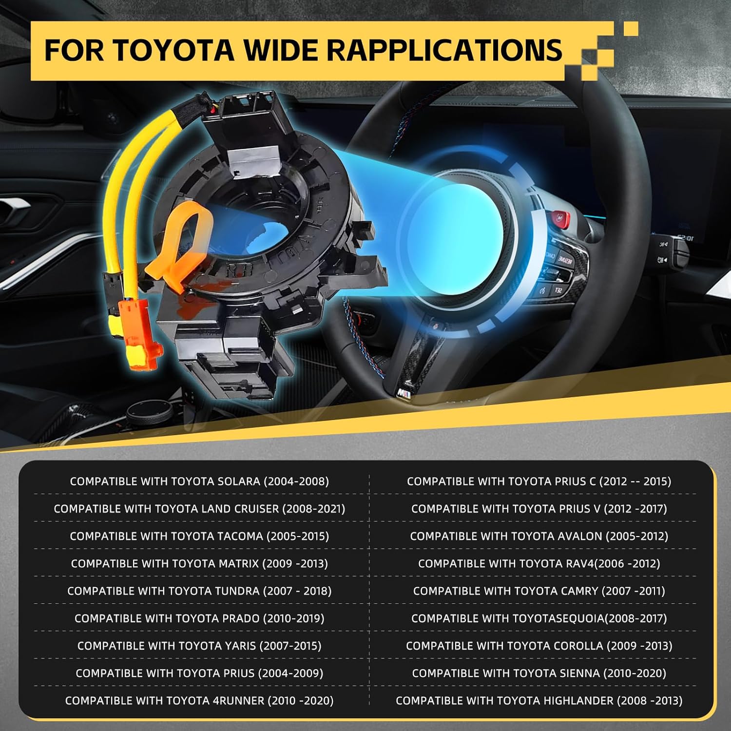 Replacement Wire Clock Spring Spiral Cable - Replaces 84306-48030 84306-0E010