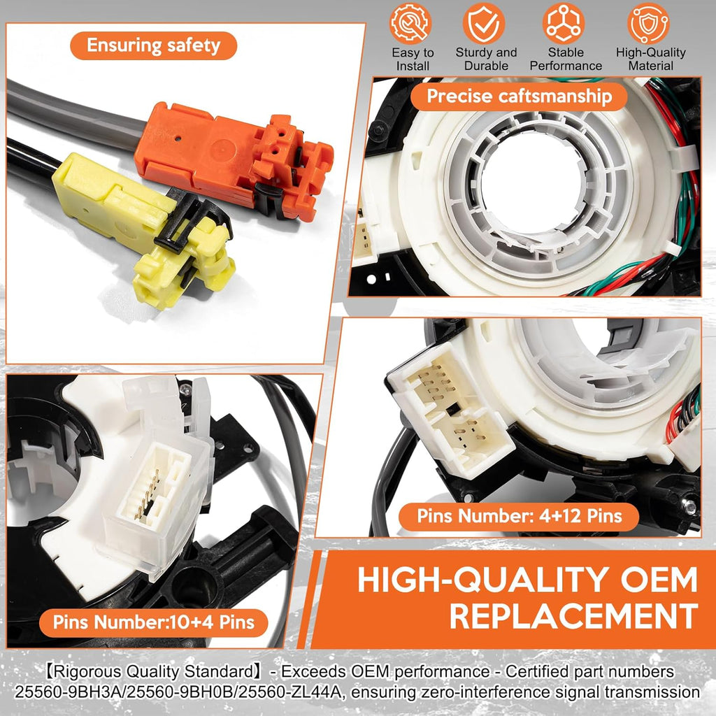 Replacement Wire Clcok-Spring Compatible with Nissan Frontier 2005-2021&Nissan Pathfinder 2006-2012&Nissan Xterra 2005-2015&Nissan Armada 2008-2015 Fits Part#25560-9BH3A 25560-9BH0B 25560-ZL44A