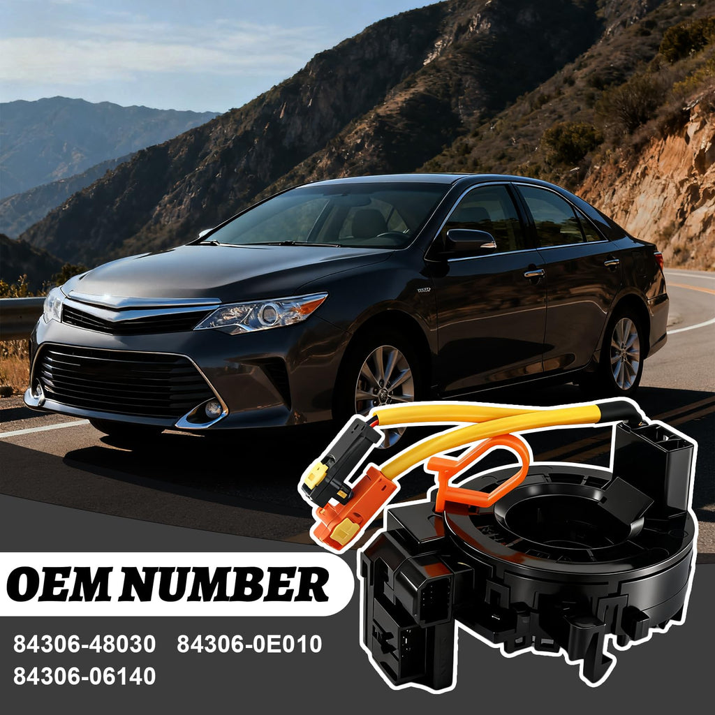 Replacement Steering Wheel Wire Harness for Toyota Camry Corolla, RAV4, Tacoma Tundra Prius Sienna 4Runner Highlander Avalon Yaris Sequoia Matrix Prado 84306-48030 84306-0E010 84306-06140