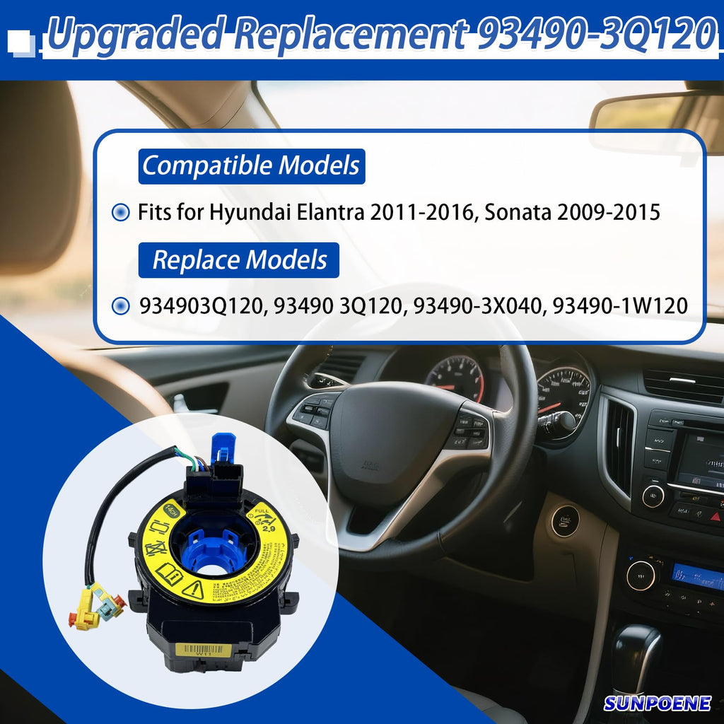Upgraded Replacement 93490-3Q120 Compatible with Hyundai Elantra 2011-2016, Sonata 2009-2015, Replace 93490-3X040 93490-1W120