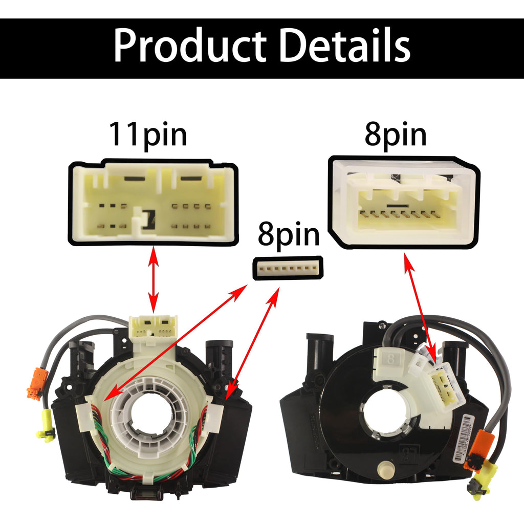 25560-JD003 Single Spiral Cable Without an Angle Sensor for Nissan Sentra/Versa 2007-2012 Replaces Part#25560-JD003 25567-ET025 25567-5X00A 25567-EB60A B5567-CB66A