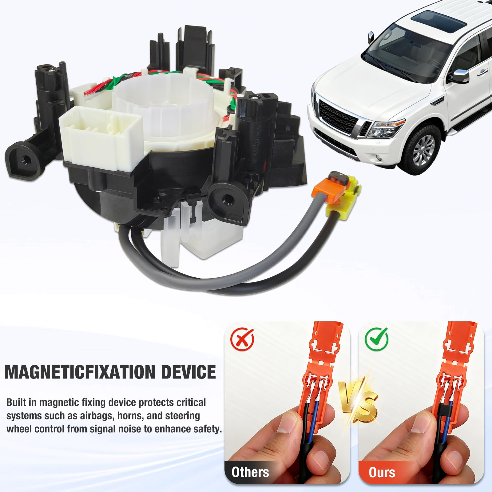 Wiring Harnesses Clcok-Spring for Nissan Titan 2004–2015, Nissan Rogue 2007–2015, Nissan Versa/Sentra 2007–2012, Murano 2003–2007, Maxima/Quest/350Z 2004–2009 Replacement# B5567-CB66A 25567-5X00A