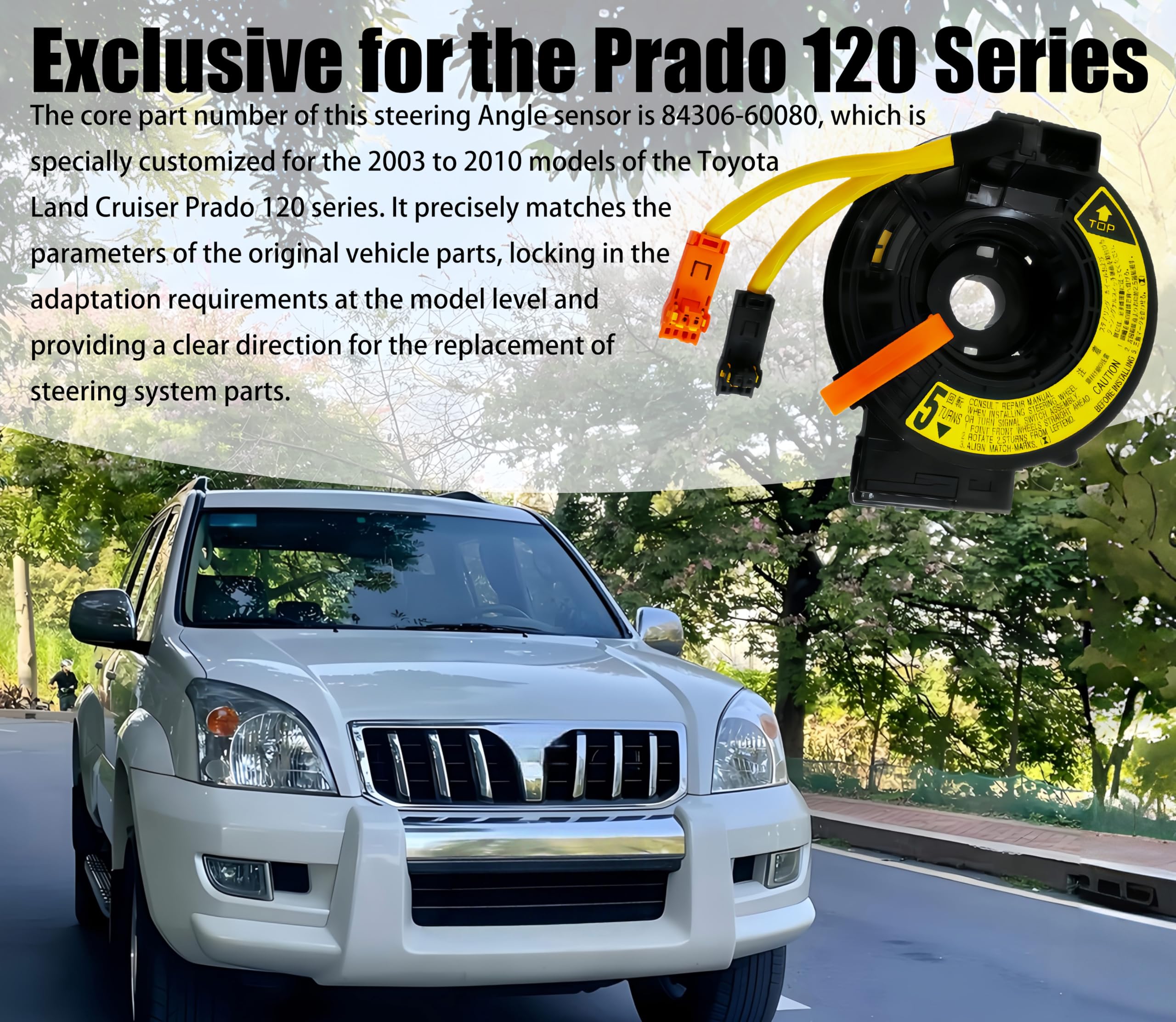 84306-60080 Wire Spring Wire Compatible with Toyota 4Runner, Prado, Land Cruiser, Tundra, Solara, FJ Cruiser, Lexus ES300 ES330 GX470 LX470