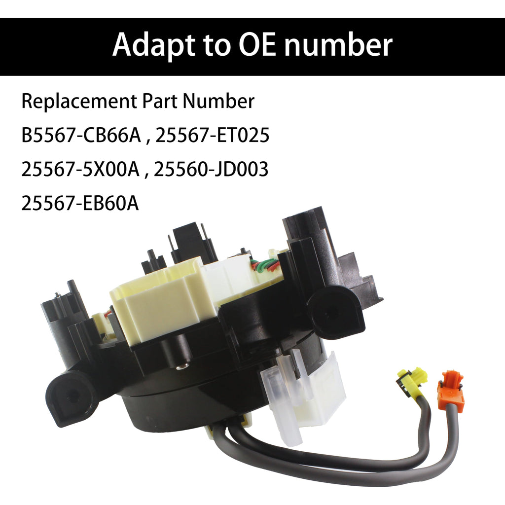 25560-JD003 Single Spiral Cable Without an Angle Sensor for Nissan Sentra/Versa 2007-2012 Replaces Part#25560-JD003 25567-ET025 25567-5X00A 25567-EB60A B5567-CB66A