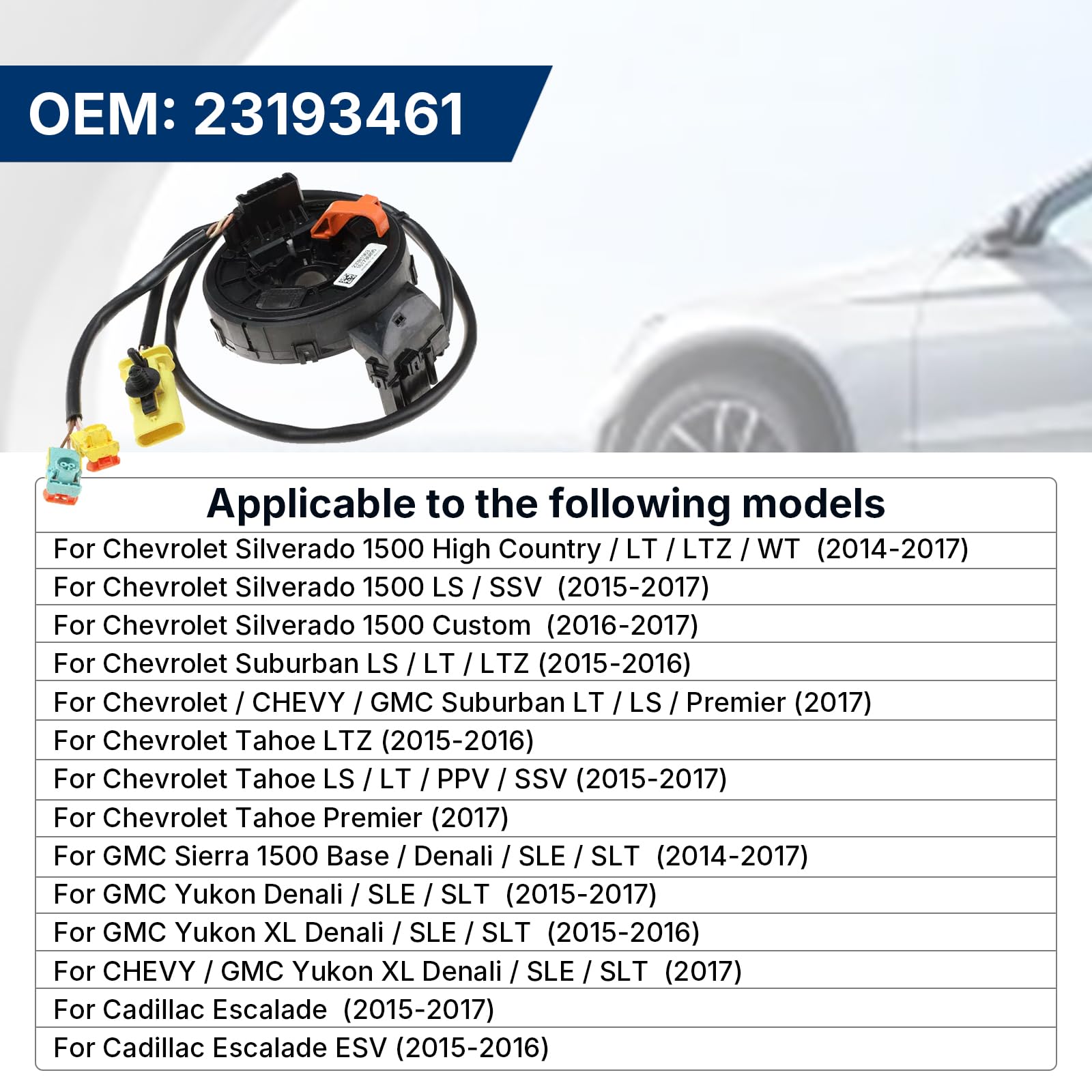 Clock-Spring 23381963 For 2014-19 Chevy Silverado GMC Sierra 1500 4.3L 5.3L 6.2L