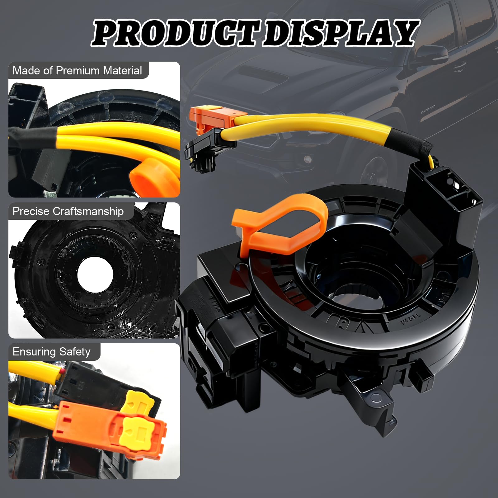 Replacement Steering Wheel Wire Harness for Toyota Camry Corolla, RAV4, Tacoma Tundra Prius Sienna 4Runner Highlander Avalon Yaris Sequoia Matrix Prado 84306-48030 84306-0E010 84306-06140